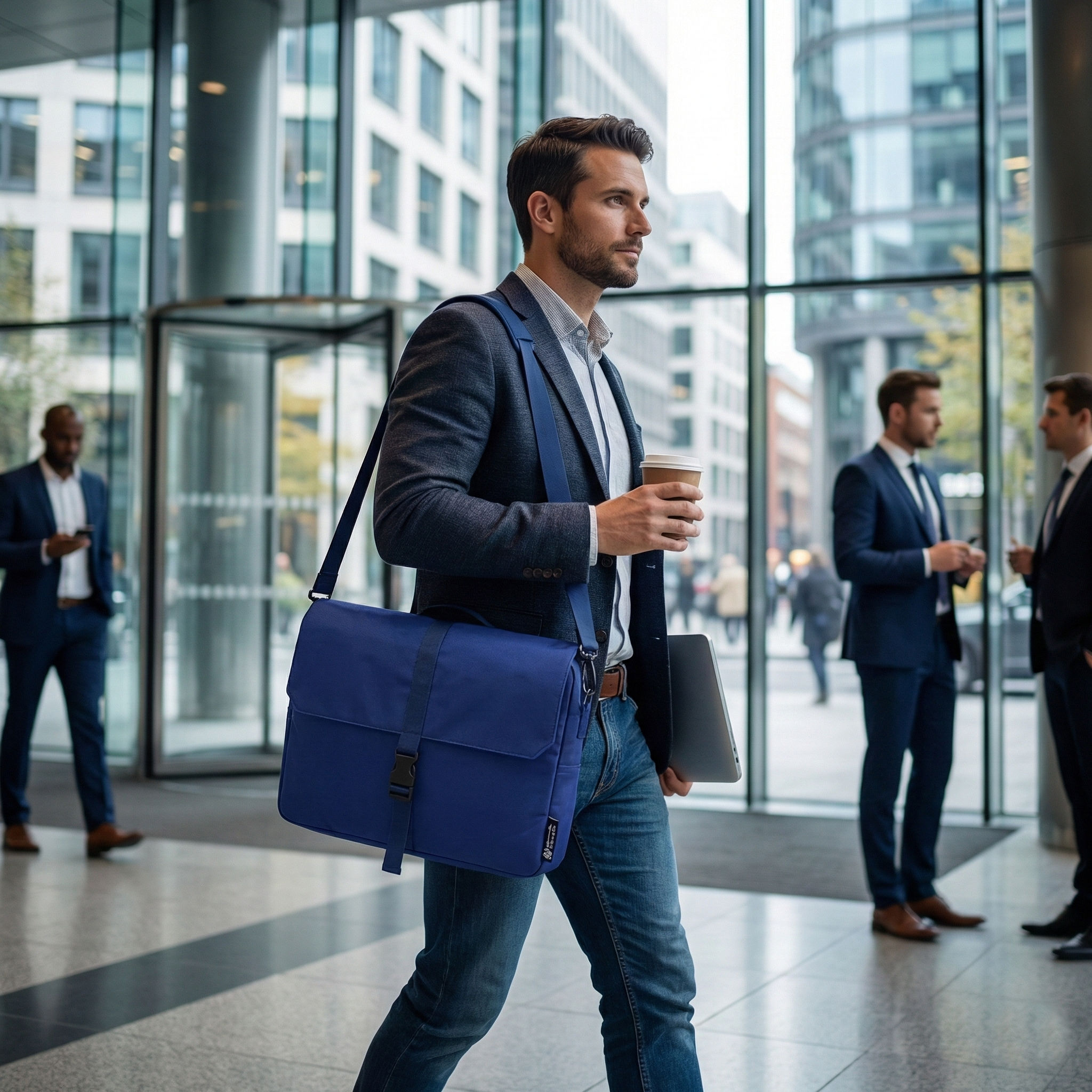 Blue Unisex Laptop Messenger Bag for Everyday Use 009